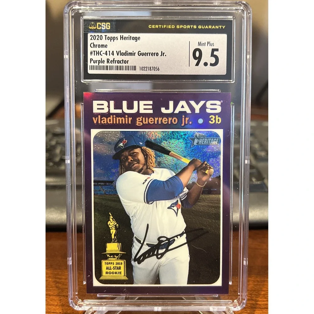 2020 TOPPS CHROME HERITAGE VLADIMIR GUERRERO JR PURPLE REFRACTOR THC-414 CSG 9.5